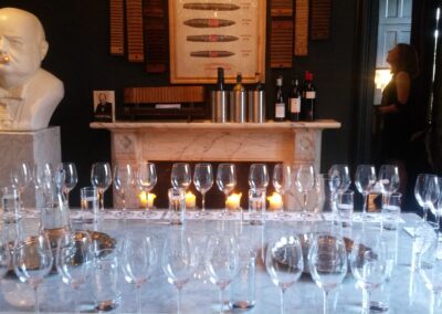 Private wine tasting event set up